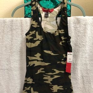 Camouflage tank top.